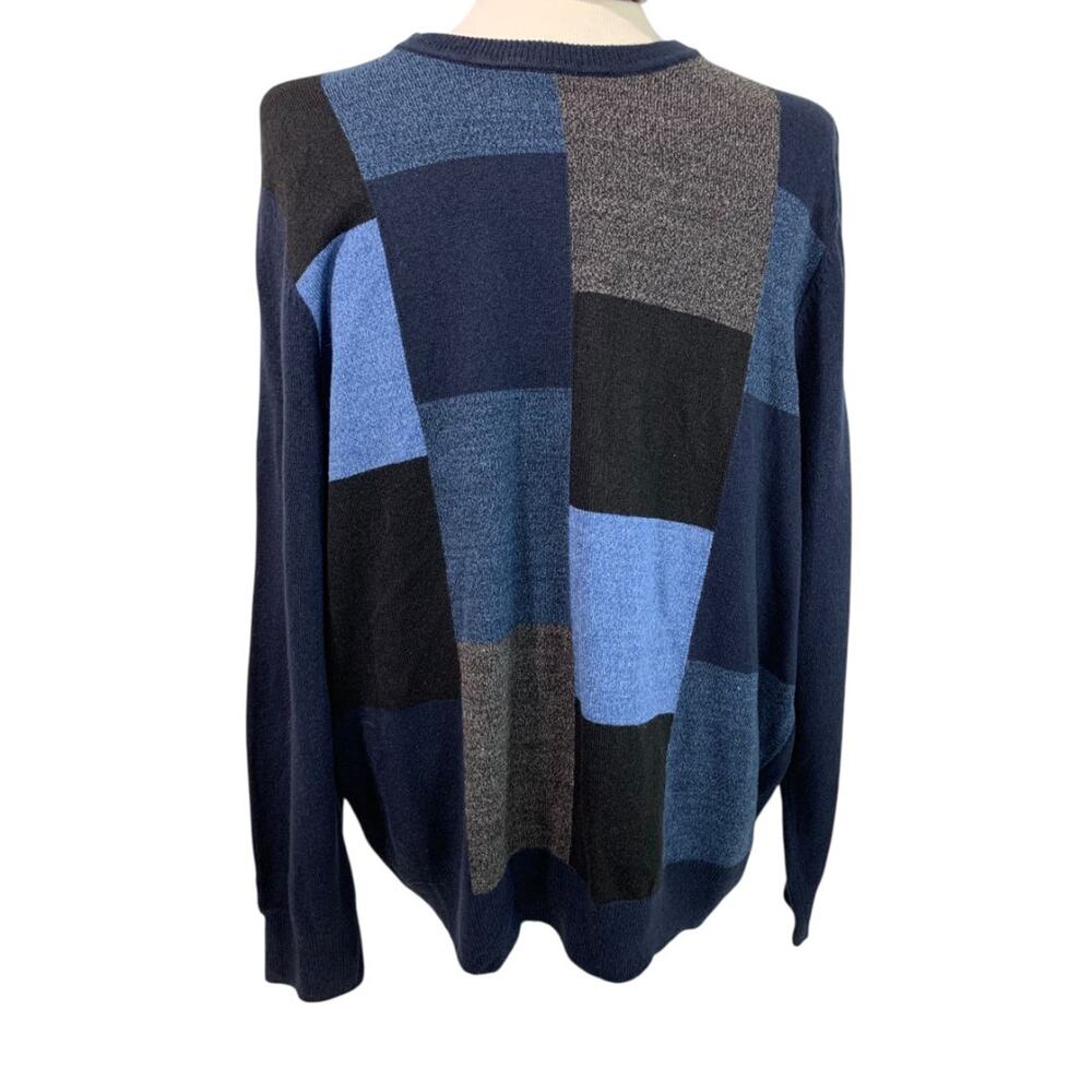 Size‎ XL Dockers Mens  Sweater Blue Gray Color Block Crew Neck